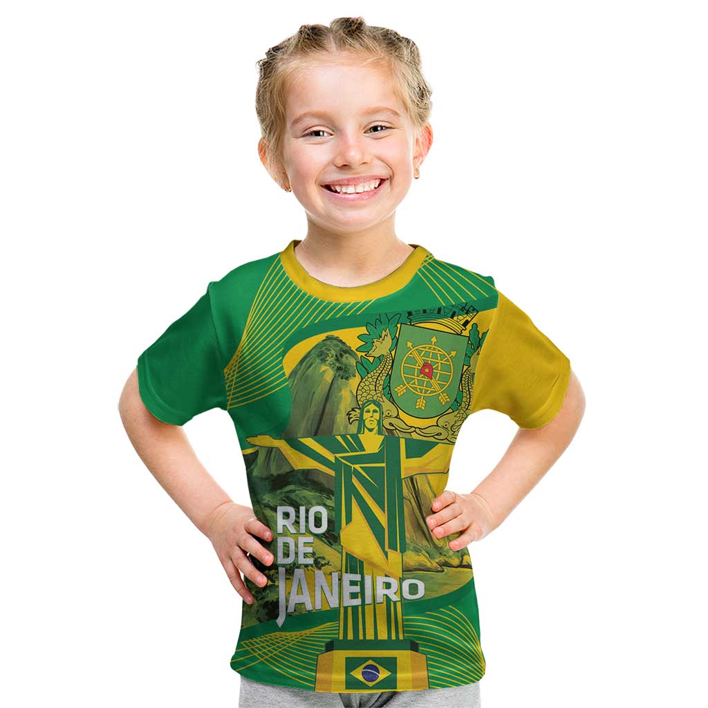 Rio de Janeiro Brazil Kid T Shirt Christ the Redeemer Mix Sugarloaf Mountain - Wonder Print Shop