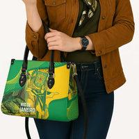 Rio de Janeiro Brazil Leather Bag Christ the Redeemer Mix Sugarloaf Mountain - Wonder Print Shop