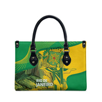 Rio de Janeiro Brazil Leather Bag Christ the Redeemer Mix Sugarloaf Mountain - Wonder Print Shop