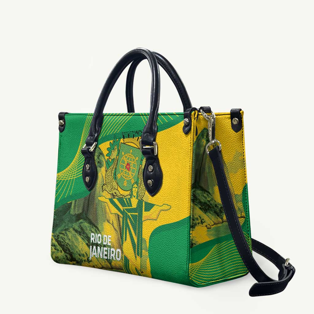 Rio de Janeiro Brazil Leather Bag Christ the Redeemer Mix Sugarloaf Mountain - Wonder Print Shop