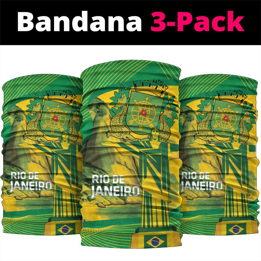 Rio de Janeiro Brazil Neck Gaiter Christ the Redeemer Mix Sugarloaf Mountain - Wonder Print Shop