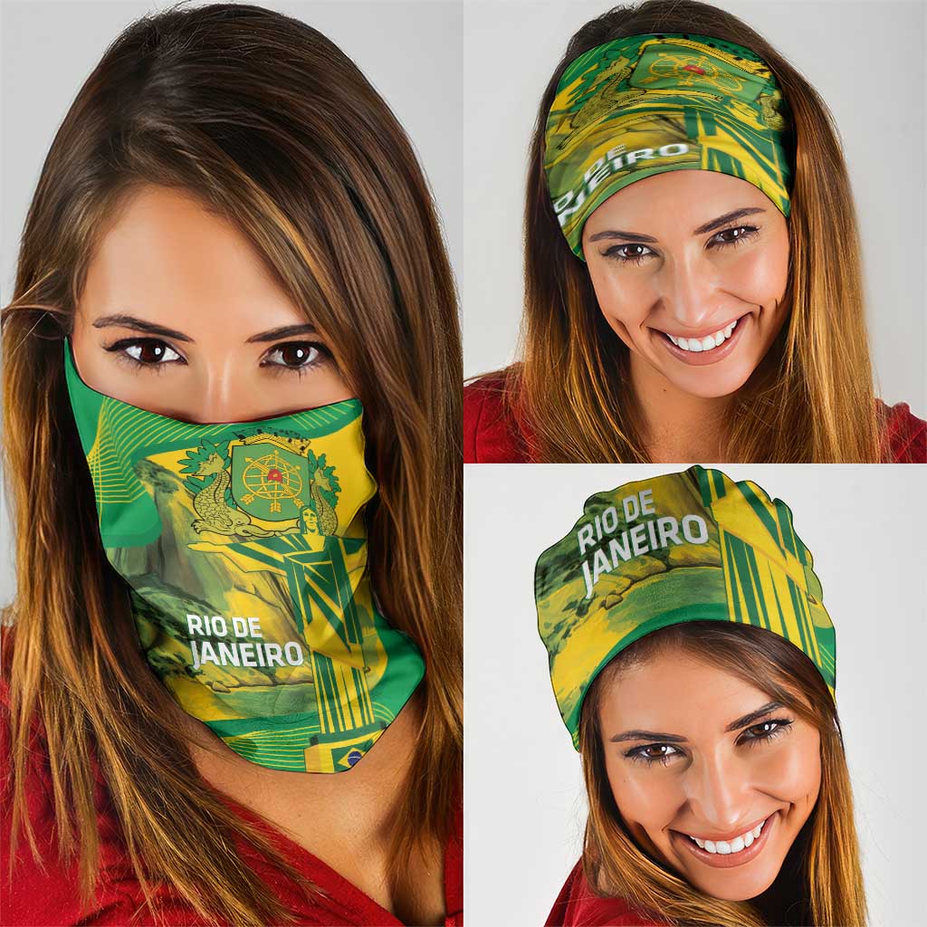 Rio de Janeiro Brazil Neck Gaiter Christ the Redeemer Mix Sugarloaf Mountain - Wonder Print Shop