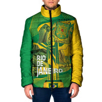 Rio de Janeiro Brazil Padded Jacket Christ the Redeemer Mix Sugarloaf Mountain - Wonder Print Shop