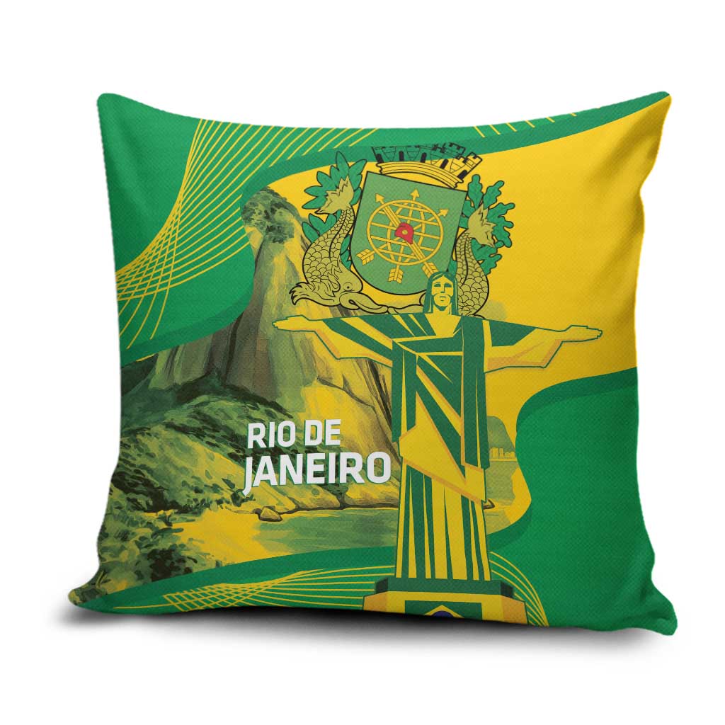 Rio de Janeiro Brazil Pillow Cover Christ the Redeemer Mix Sugarloaf Mountain - Wonder Print Shop