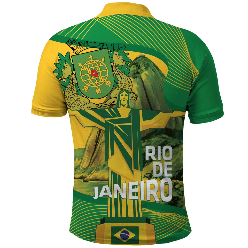 Rio de Janeiro Brazil Polo Shirt Christ the Redeemer Mix Sugarloaf Mountain - Wonder Print Shop
