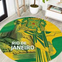 Rio de Janeiro Brazil Round Carpet Christ the Redeemer Mix Sugarloaf Mountain - Wonder Print Shop