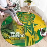 Rio de Janeiro Brazil Round Carpet Christ the Redeemer Mix Sugarloaf Mountain - Wonder Print Shop