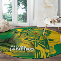 Rio de Janeiro Brazil Round Carpet Christ the Redeemer Mix Sugarloaf Mountain - Wonder Print Shop