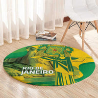 Rio de Janeiro Brazil Round Carpet Christ the Redeemer Mix Sugarloaf Mountain - Wonder Print Shop