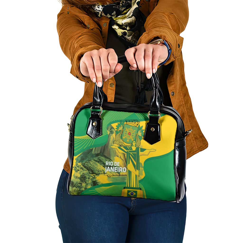 Rio de Janeiro Brazil Shoulder Handbag Christ the Redeemer Mix Sugarloaf Mountain - Wonder Print Shop