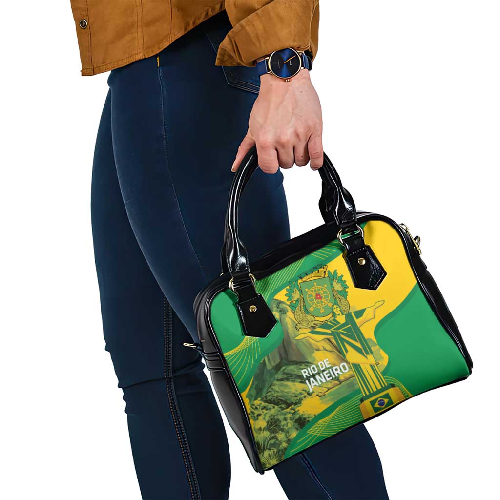 Rio de Janeiro Brazil Shoulder Handbag Christ the Redeemer Mix Sugarloaf Mountain - Wonder Print Shop