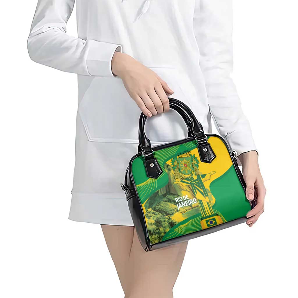 Rio de Janeiro Brazil Shoulder Handbag Christ the Redeemer Mix Sugarloaf Mountain - Wonder Print Shop