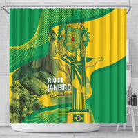 Rio de Janeiro Brazil Shower Curtain Christ the Redeemer Mix Sugarloaf Mountain - Wonder Print Shop