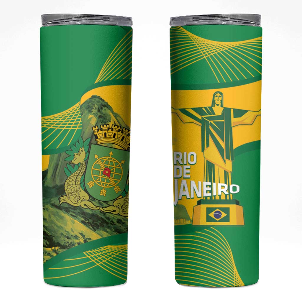 Rio de Janeiro Brazil Skinny Tumbler Christ the Redeemer Mix Sugarloaf Mountain - Wonder Print Shop
