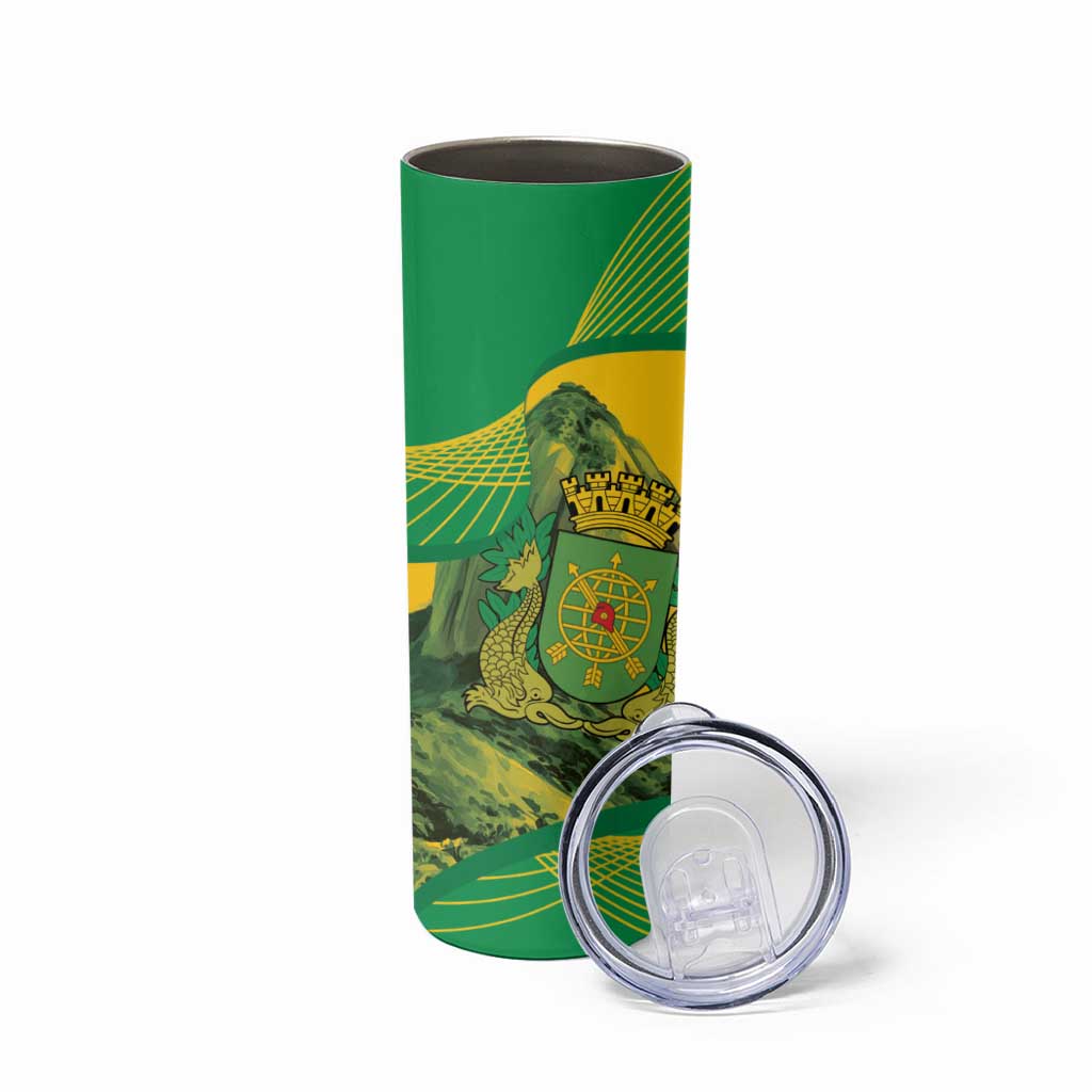 Rio de Janeiro Brazil Skinny Tumbler Christ the Redeemer Mix Sugarloaf Mountain - Wonder Print Shop