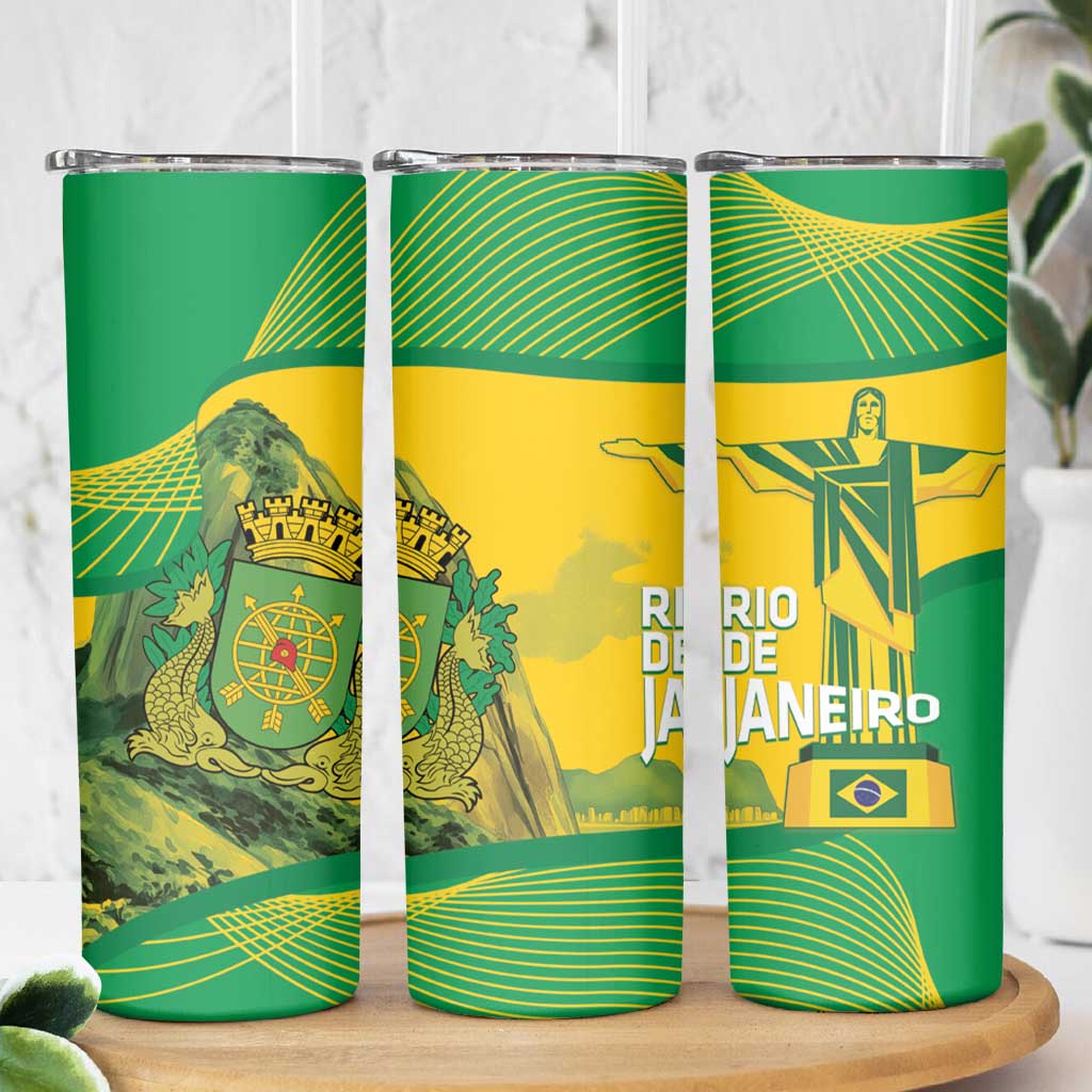 Rio de Janeiro Brazil Skinny Tumbler Christ the Redeemer Mix Sugarloaf Mountain - Wonder Print Shop