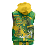 Rio de Janeiro Brazil Sleeveless Hoodie Christ the Redeemer Mix Sugarloaf Mountain - Wonder Print Shop