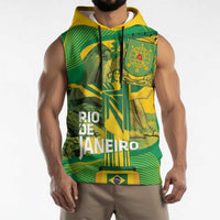 Rio de Janeiro Brazil Sleeveless Hoodie Christ the Redeemer Mix Sugarloaf Mountain - Wonder Print Shop
