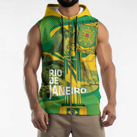 Rio de Janeiro Brazil Sleeveless Zip Hoodie Christ the Redeemer Mix Sugarloaf Mountain - Wonder Print Shop