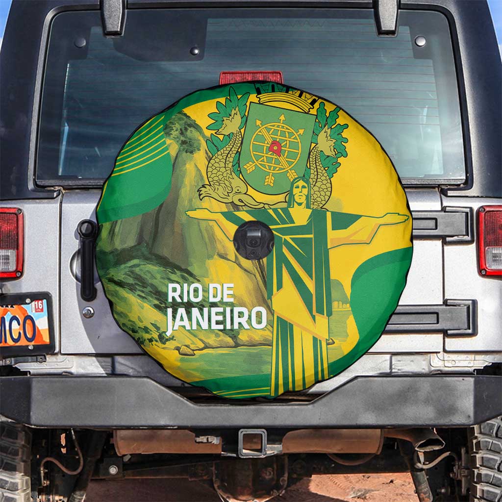 Rio de Janeiro Brazil Spare Tire Cover Christ the Redeemer Mix Sugarloaf Mountain - Wonder Print Shop
