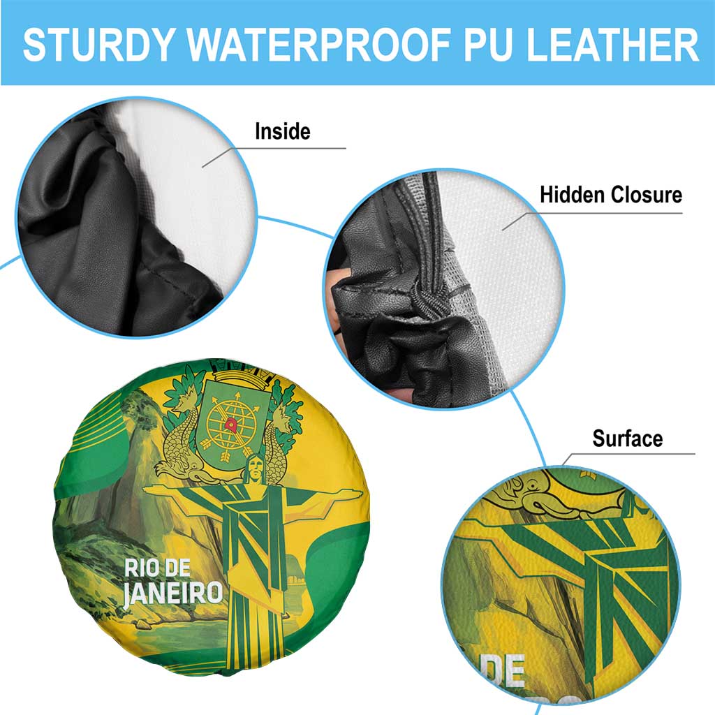 Rio de Janeiro Brazil Spare Tire Cover Christ the Redeemer Mix Sugarloaf Mountain - Wonder Print Shop