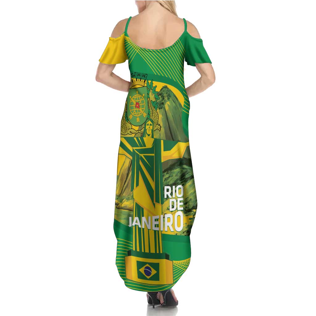 Rio de Janeiro Brazil Summer Maxi Dress Christ the Redeemer Mix Sugarloaf Mountain - Wonder Print Shop