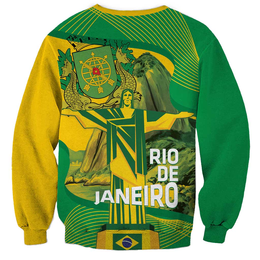 Rio de Janeiro Brazil Sweatshirt Christ the Redeemer Mix Sugarloaf Mountain - Wonder Print Shop