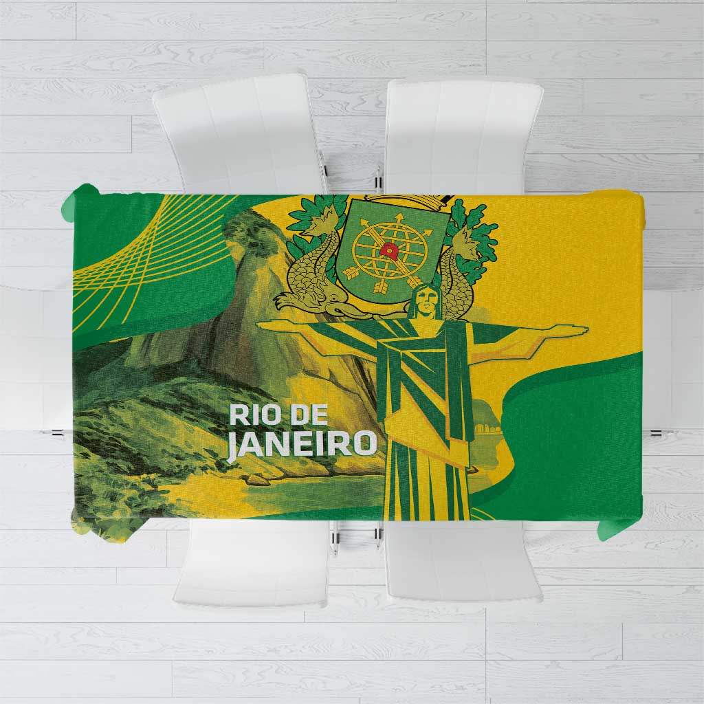 Rio de Janeiro Brazil Tablecloth Christ the Redeemer Mix Sugarloaf Mountain - Wonder Print Shop