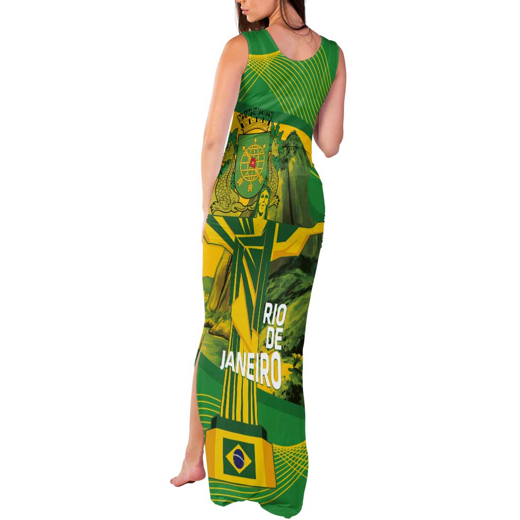 Rio de Janeiro Brazil Tank Maxi Dress Christ the Redeemer Mix Sugarloaf Mountain - Wonder Print Shop