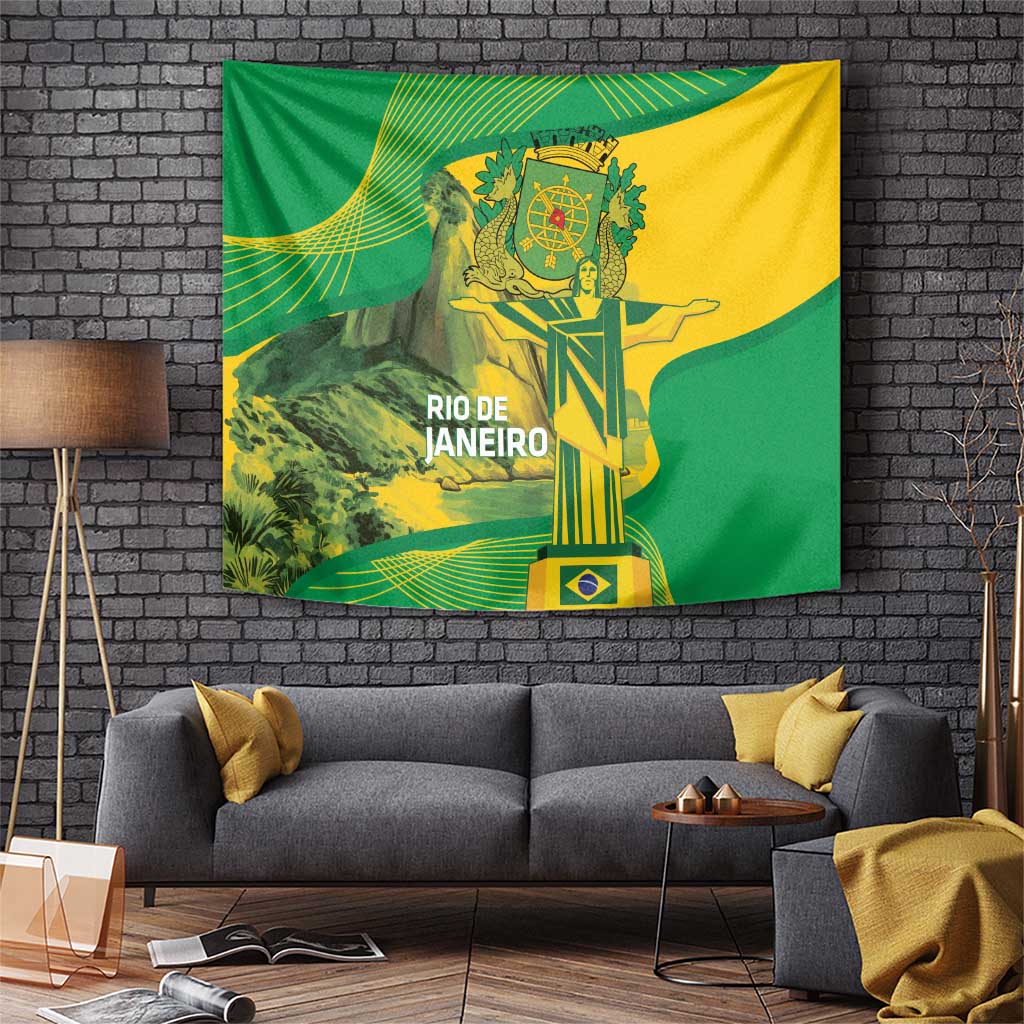 Rio de Janeiro Brazil Tapestry Christ the Redeemer Mix Sugarloaf Mountain - Wonder Print Shop