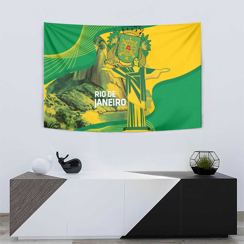 Rio de Janeiro Brazil Tapestry Christ the Redeemer Mix Sugarloaf Mountain - Wonder Print Shop