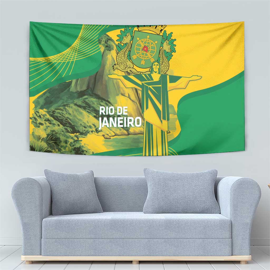 Rio de Janeiro Brazil Tapestry Christ the Redeemer Mix Sugarloaf Mountain - Wonder Print Shop