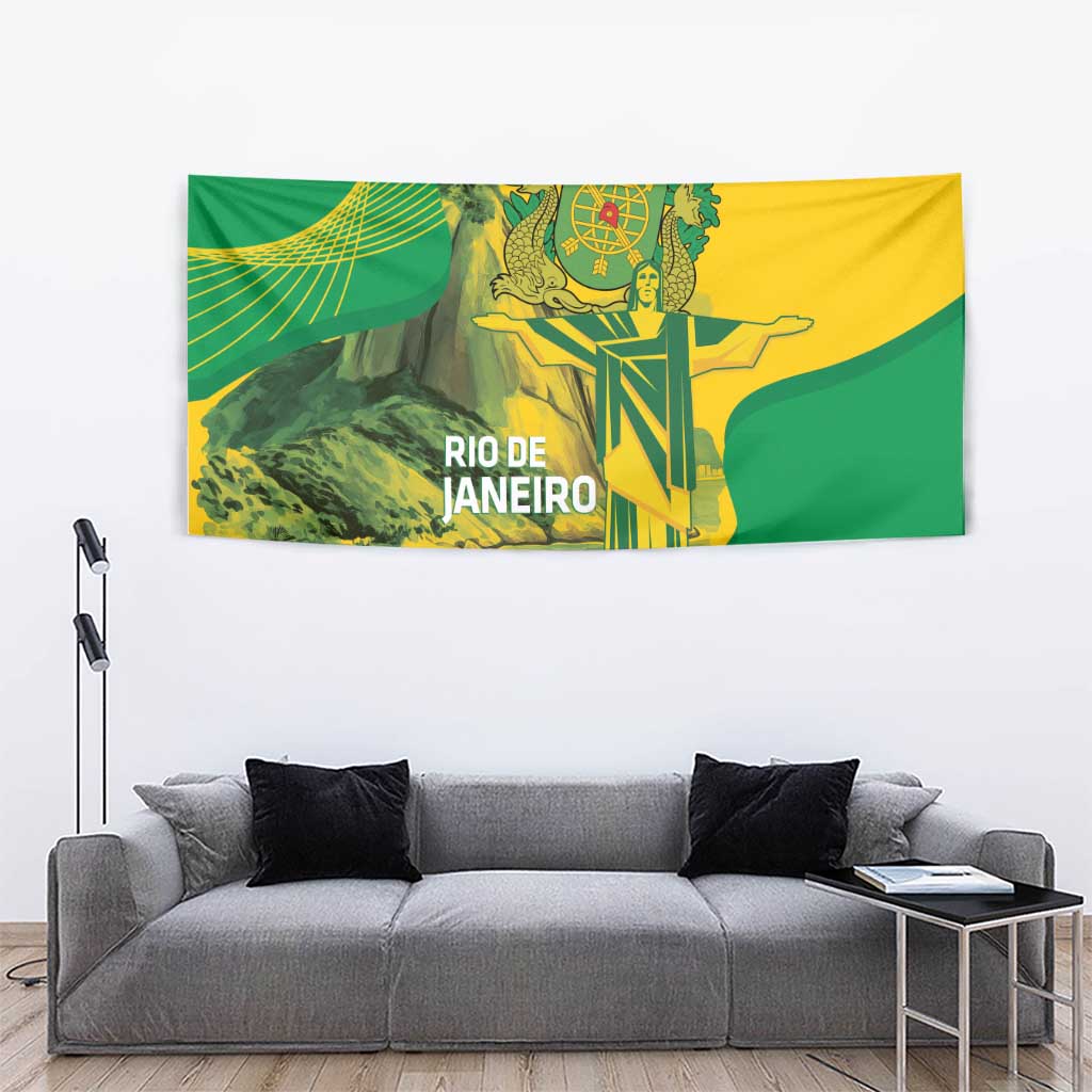 Rio de Janeiro Brazil Tapestry Christ the Redeemer Mix Sugarloaf Mountain - Wonder Print Shop