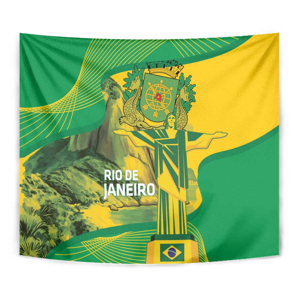 Rio de Janeiro Brazil Tapestry Christ the Redeemer Mix Sugarloaf Mountain - Wonder Print Shop