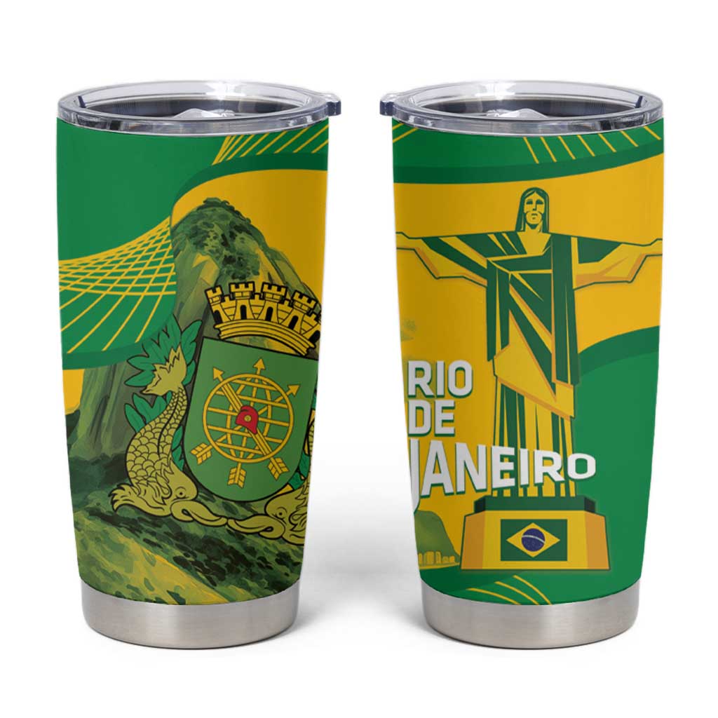 Rio de Janeiro Brazil Tumbler Cup Christ the Redeemer Mix Sugarloaf Mountain - Wonder Print Shop