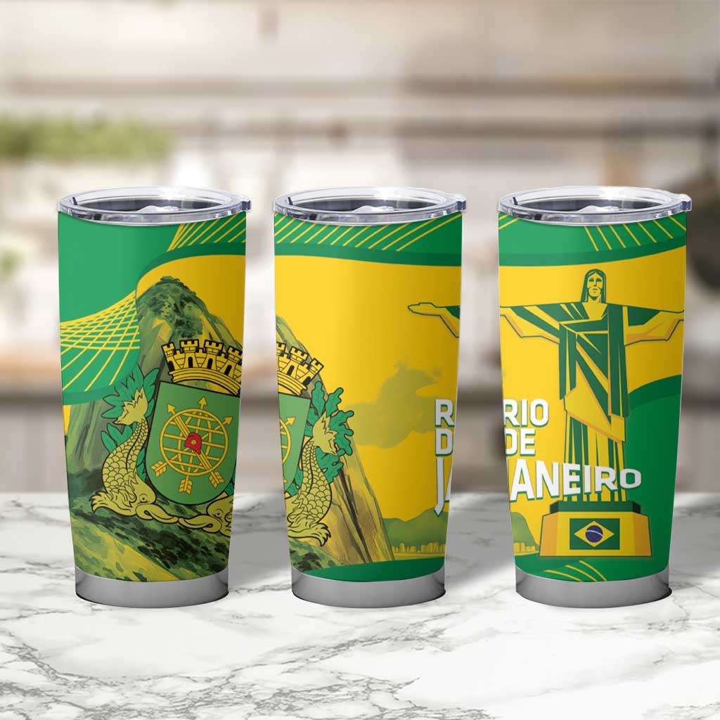Rio de Janeiro Brazil Tumbler Cup Christ the Redeemer Mix Sugarloaf Mountain - Wonder Print Shop