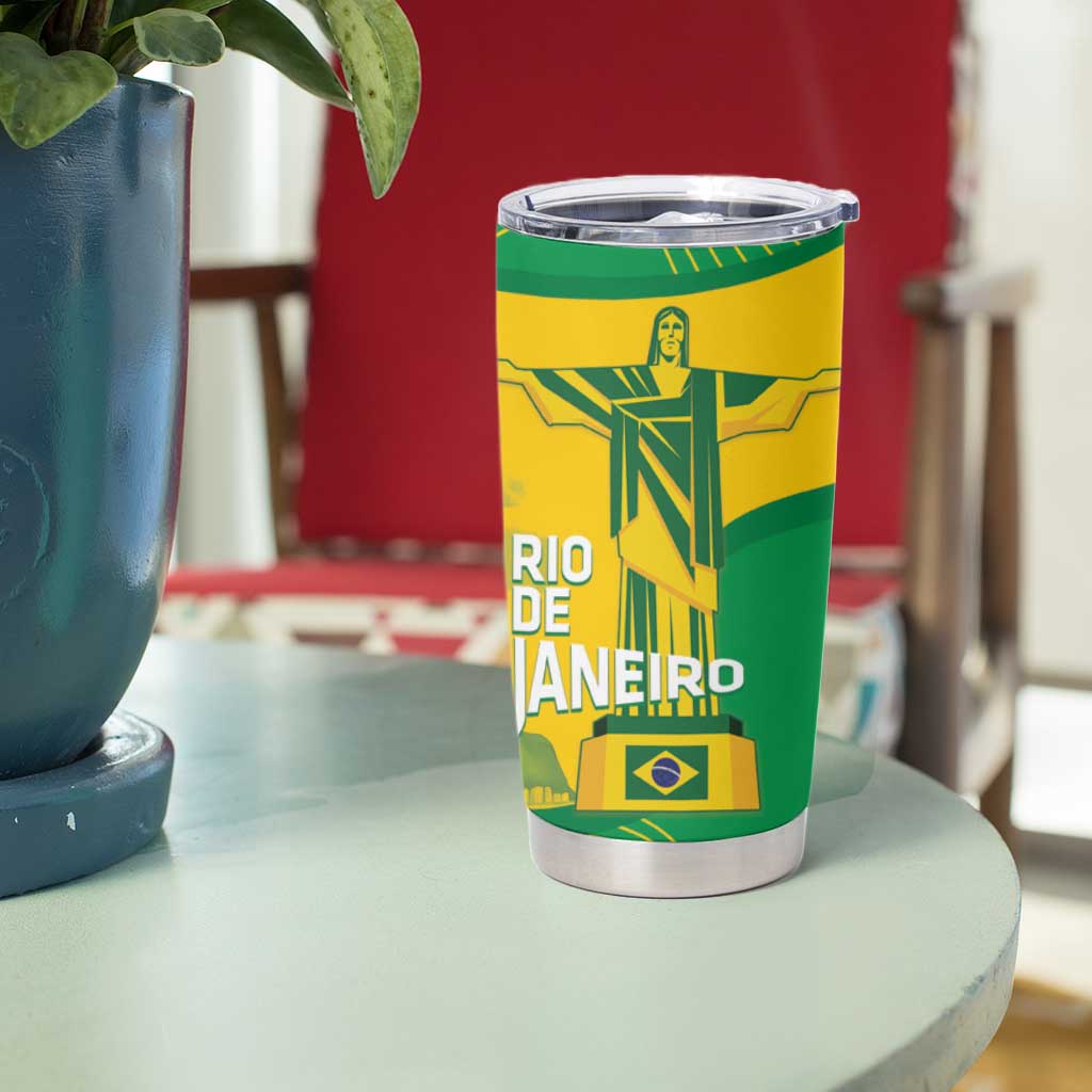 Rio de Janeiro Brazil Tumbler Cup Christ the Redeemer Mix Sugarloaf Mountain - Wonder Print Shop