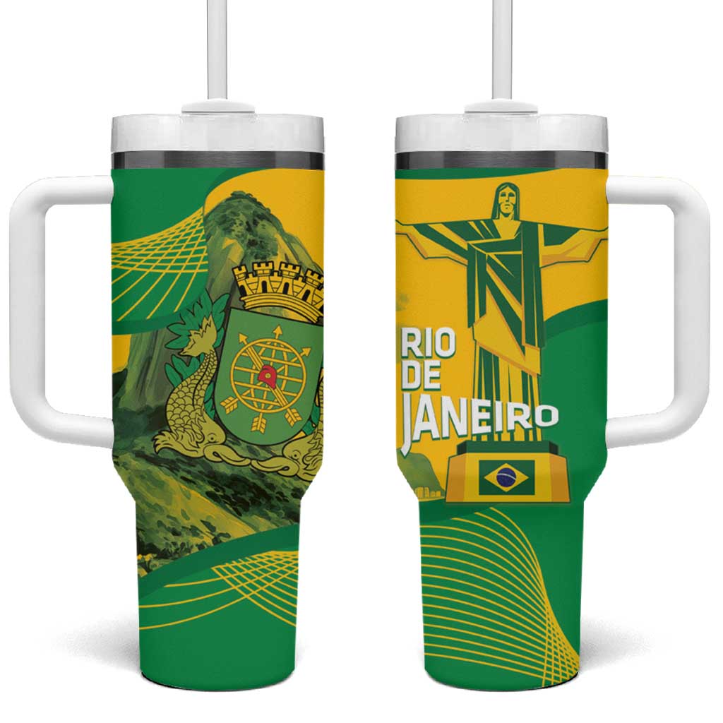 Rio de Janeiro Brazil Tumbler With Handle Christ the Redeemer Mix Sugarloaf Mountain - Wonder Print Shop