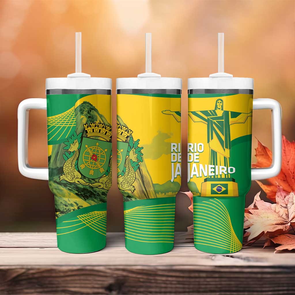 Rio de Janeiro Brazil Tumbler With Handle Christ the Redeemer Mix Sugarloaf Mountain - Wonder Print Shop