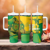 Rio de Janeiro Brazil Tumbler With Handle Christ the Redeemer Mix Sugarloaf Mountain - Wonder Print Shop