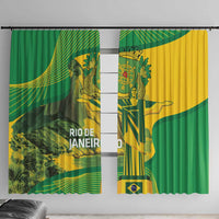 Rio de Janeiro Brazil Window Curtain Christ the Redeemer Mix Sugarloaf Mountain - Wonder Print Shop