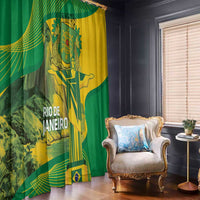Rio de Janeiro Brazil Window Curtain Christ the Redeemer Mix Sugarloaf Mountain - Wonder Print Shop