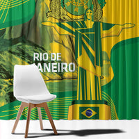 Rio de Janeiro Brazil Window Curtain Christ the Redeemer Mix Sugarloaf Mountain - Wonder Print Shop