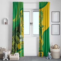 Rio de Janeiro Brazil Window Curtain Christ the Redeemer Mix Sugarloaf Mountain - Wonder Print Shop