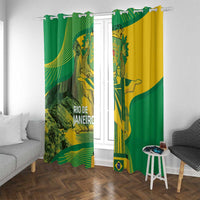 Rio de Janeiro Brazil Window Curtain Christ the Redeemer Mix Sugarloaf Mountain - Wonder Print Shop