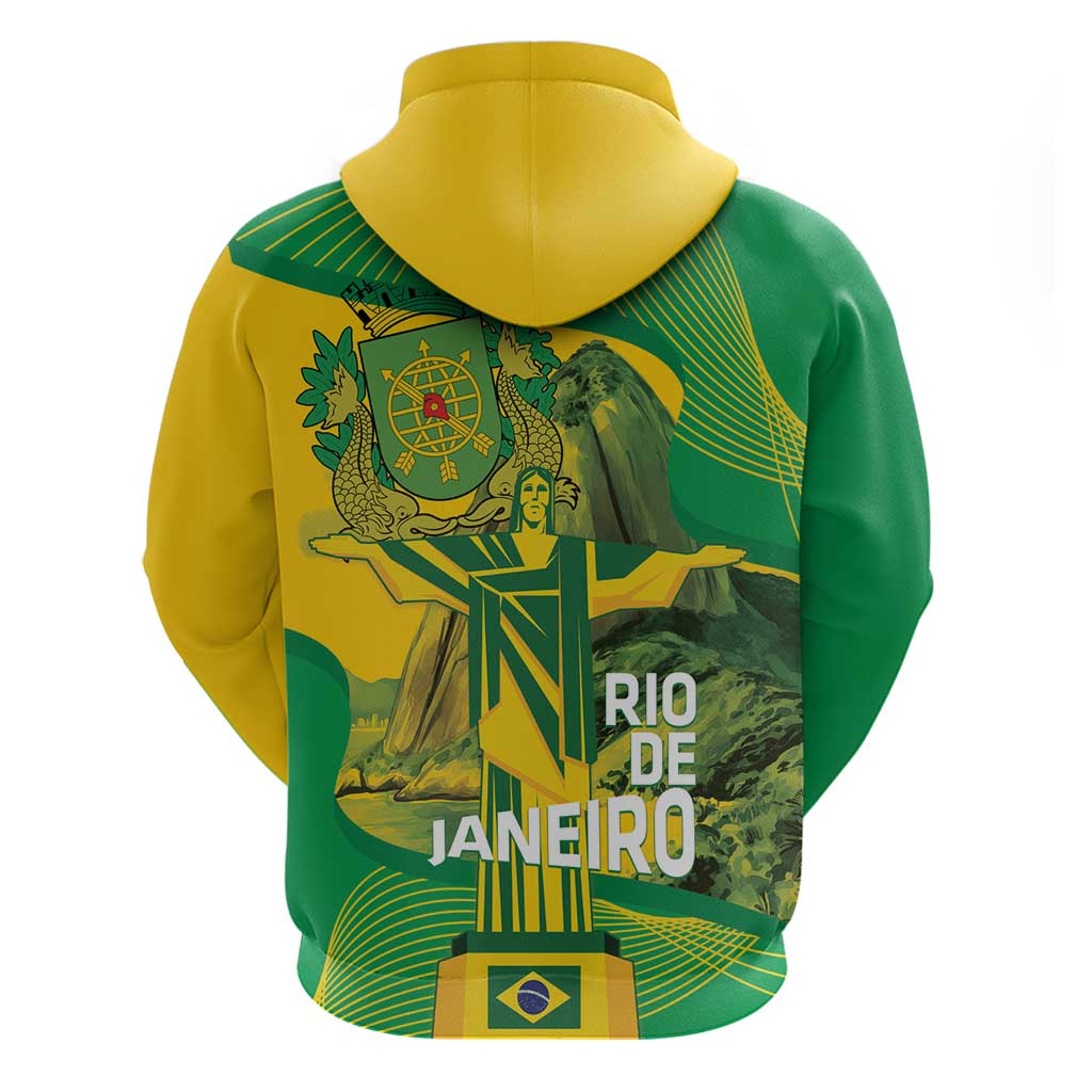 Rio de Janeiro Brazil Zip Hoodie Christ the Redeemer Mix Sugarloaf Mountain - Wonder Print Shop