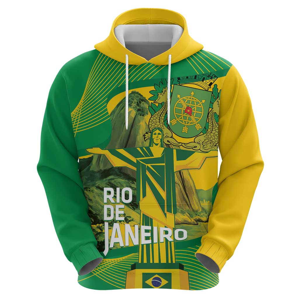 Rio de Janeiro Brazil Zip Hoodie Christ the Redeemer Mix Sugarloaf Mountain - Wonder Print Shop