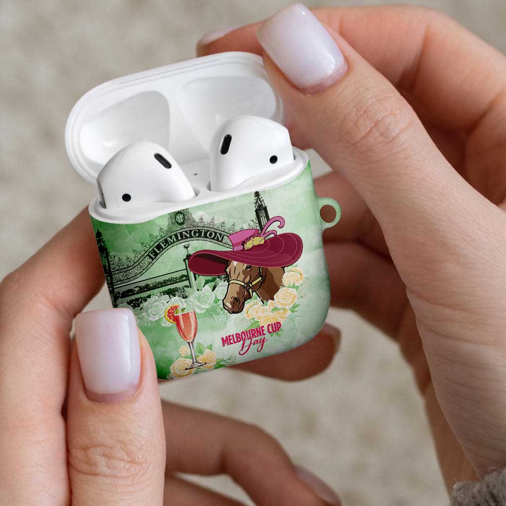 Australia Cup Melbourne Horse Racing AirPods Case Hats Heels & Horseshoes Yellow Roses - Wonder Print Shop