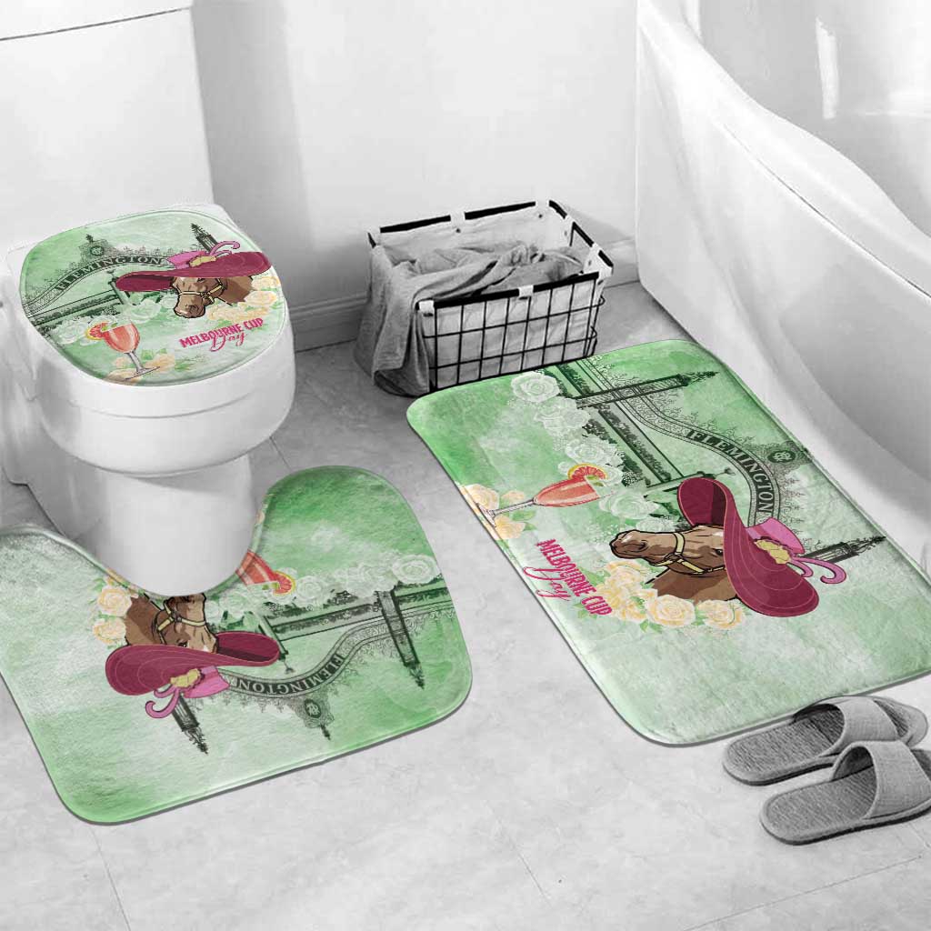 Australia Cup Melbourne Horse Racing Bathroom Set Hats Heels & Horseshoes Yellow Roses - Wonder Print Shop