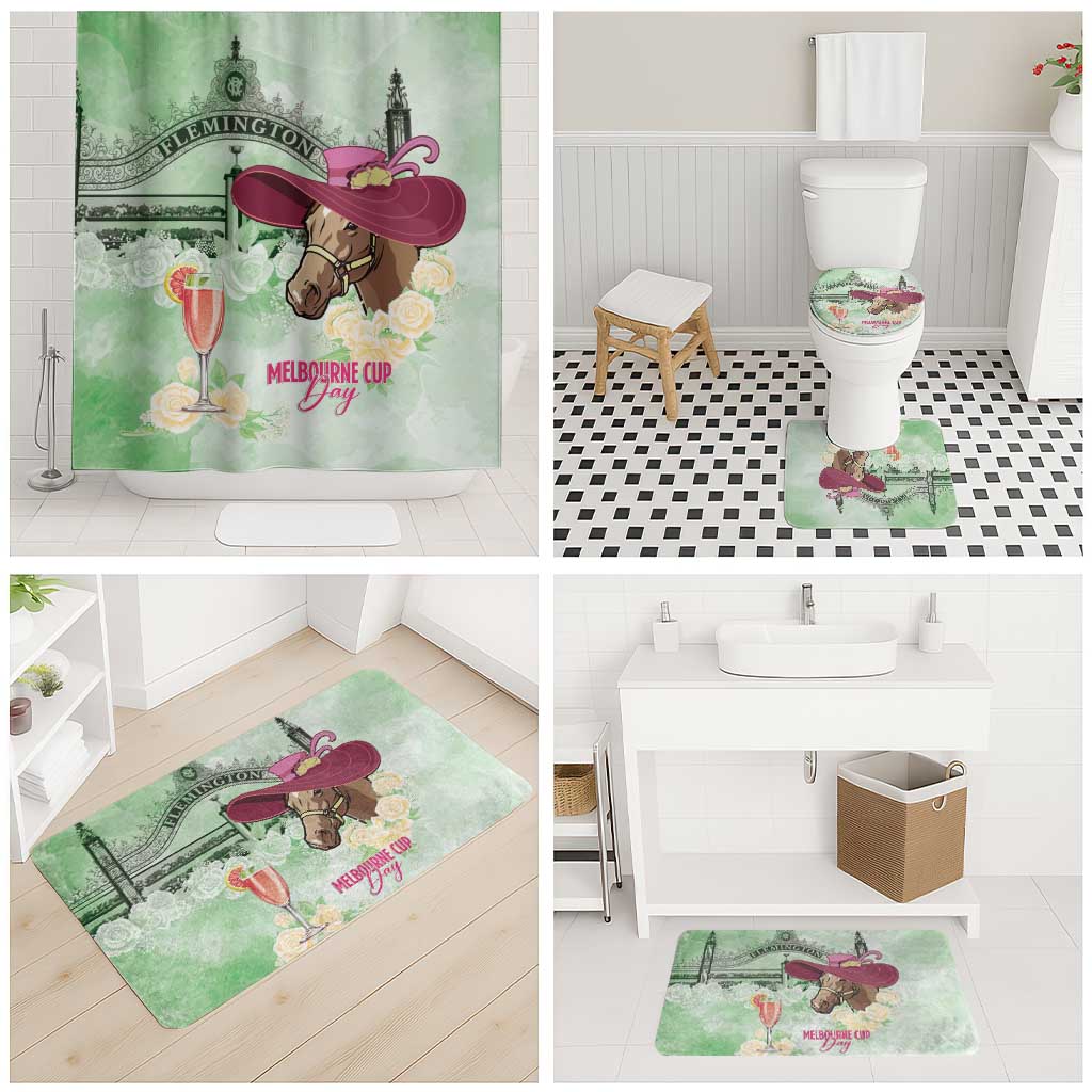 Australia Cup Melbourne Horse Racing Bathroom Set Hats Heels & Horseshoes Yellow Roses - Wonder Print Shop